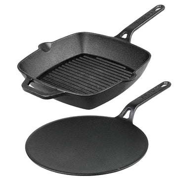 Vinod Legacy Pre-Seasoned Cast Iron Combo Set (Induction Friendly)